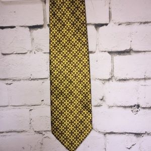 Liebert Vintage Brown & Yellow Geo Neck Tie